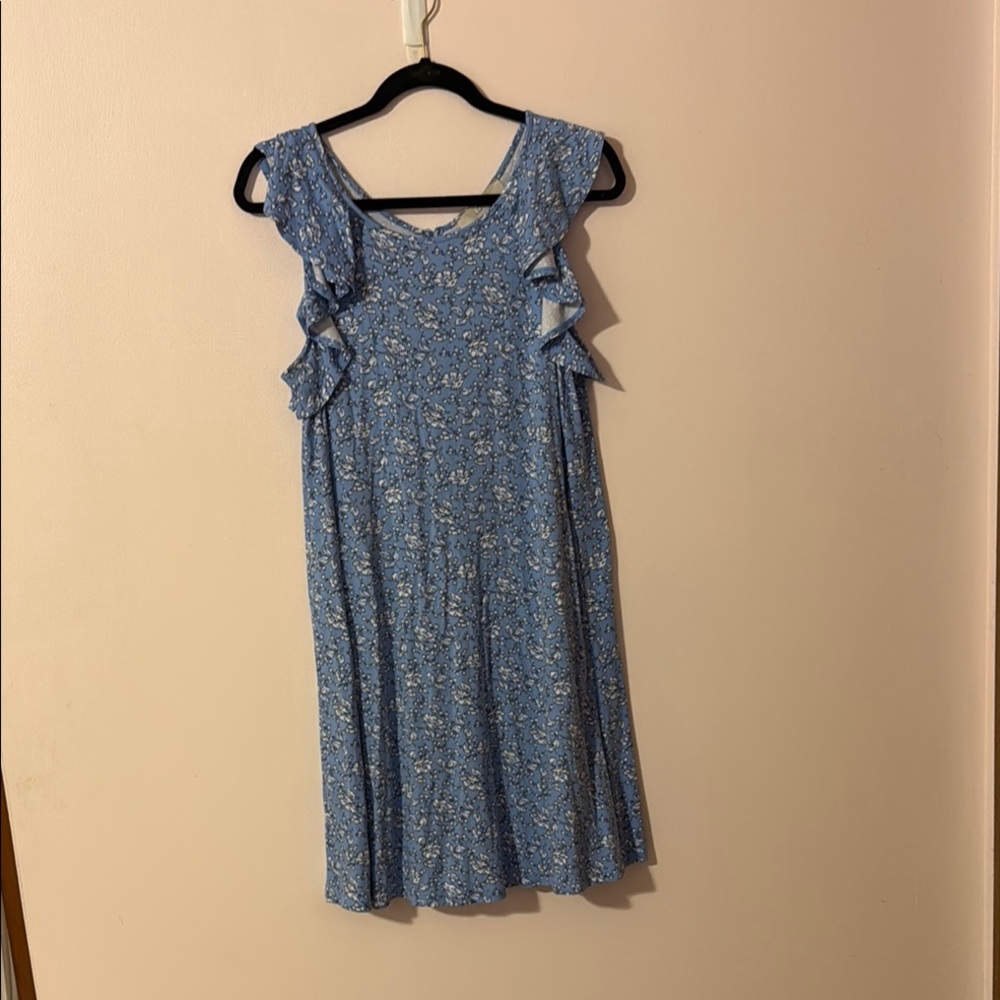 LOFT Light Blue Floral Dress